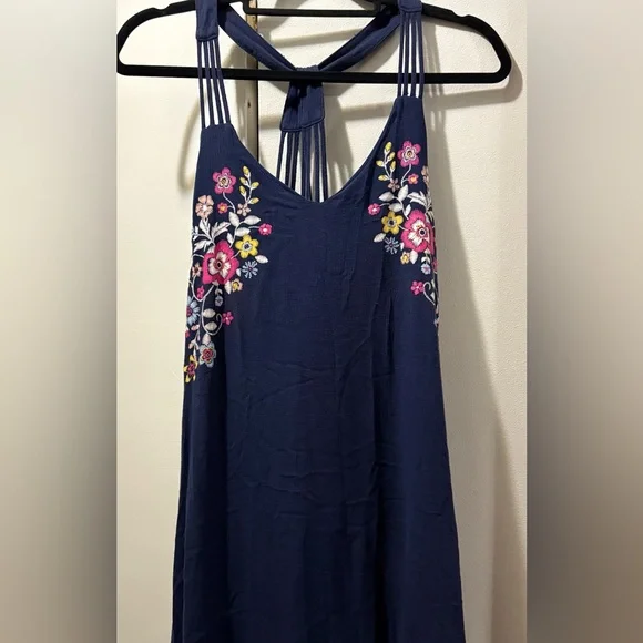 Floral Embroidered Halter Dress - Picture 1 of 5